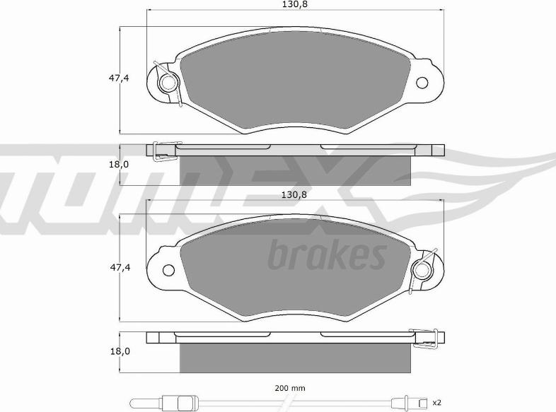 TOMEX brakes TX 11-751 - Bremžu uzliku kompl., Disku bremzes autospares.lv