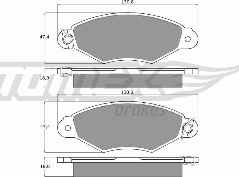 TOMEX brakes TX 11-75 - Bremžu uzliku kompl., Disku bremzes www.autospares.lv