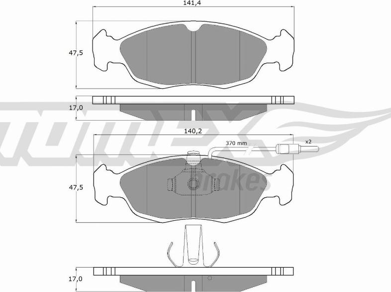 TOMEX brakes TX 11-711 - Bremžu uzliku kompl., Disku bremzes www.autospares.lv