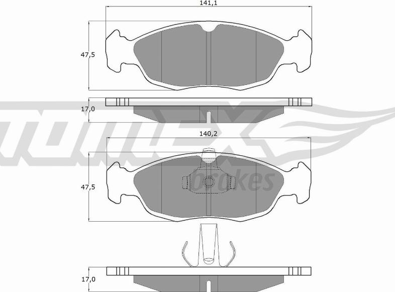 TOMEX brakes TX 11-71 - Brake Pad Set, disc brake www.autospares.lv