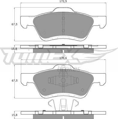 TOMEX brakes TX 18-94 - Bremžu uzliku kompl., Disku bremzes www.autospares.lv