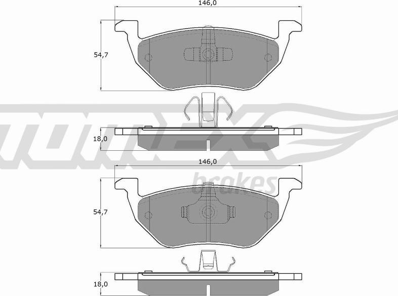 TOMEX brakes TX 18-95 - Bremžu uzliku kompl., Disku bremzes www.autospares.lv