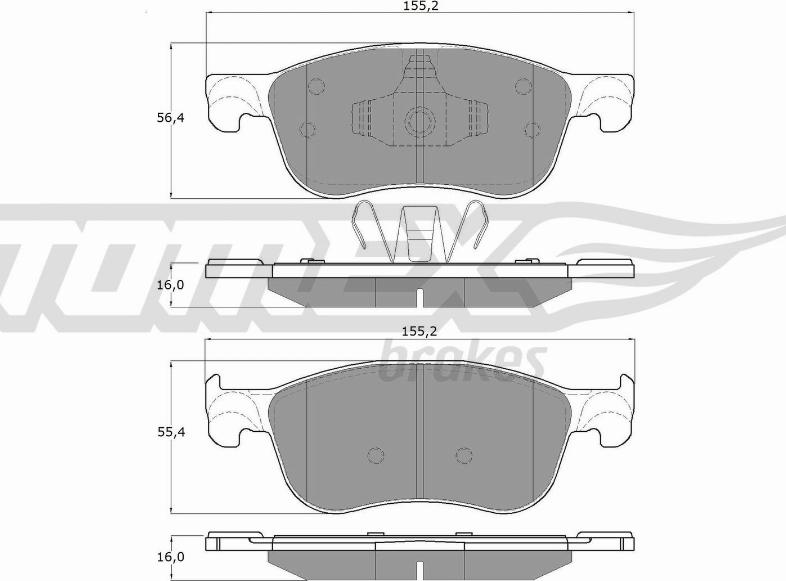 TOMEX brakes TX 18-90 - Bremžu uzliku kompl., Disku bremzes www.autospares.lv