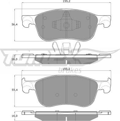 TOMEX brakes TX 18-90 - Bremžu uzliku kompl., Disku bremzes www.autospares.lv