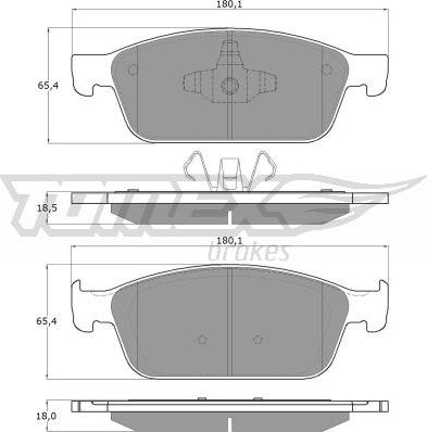 TOMEX brakes TX 18-91 - Bremžu uzliku kompl., Disku bremzes www.autospares.lv