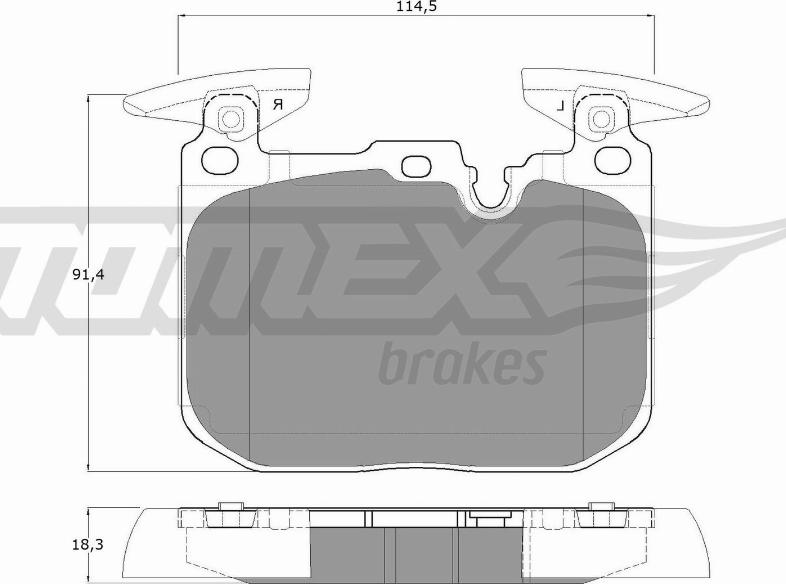 TOMEX brakes TX 18-49 - Bremžu uzliku kompl., Disku bremzes www.autospares.lv