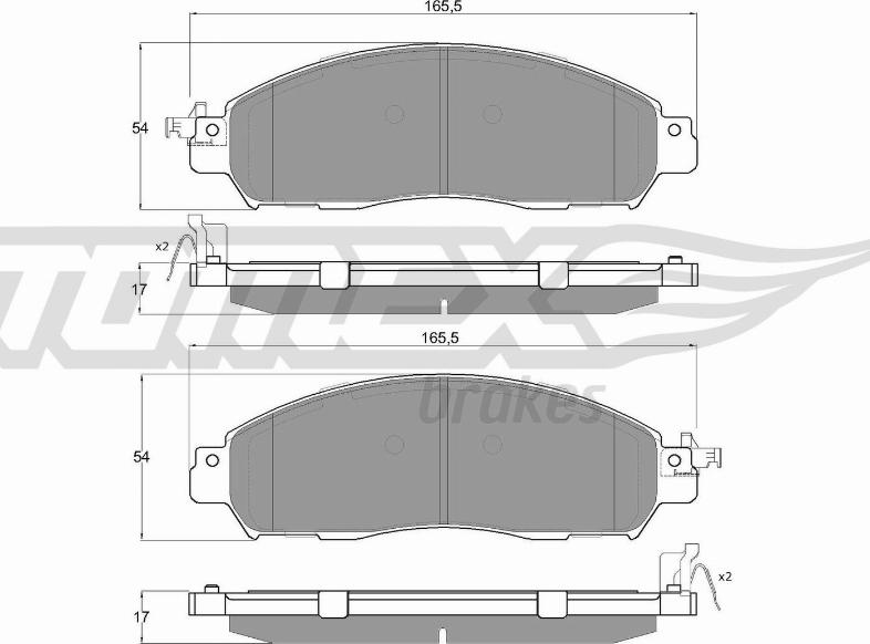 TOMEX brakes TX 18-41 - Bremžu uzliku kompl., Disku bremzes www.autospares.lv