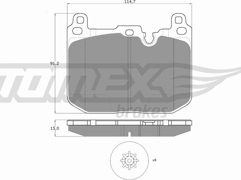 TOMEX brakes TX 18-481 - Bremžu uzliku kompl., Disku bremzes www.autospares.lv