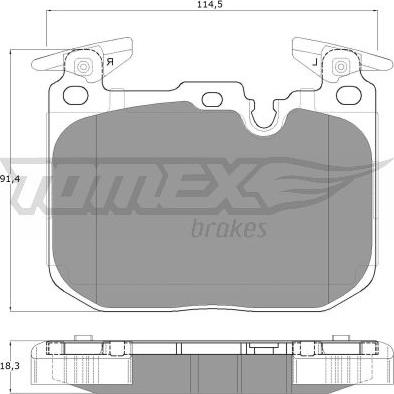 TOMEX brakes TX 18-48 - Bremžu uzliku kompl., Disku bremzes www.autospares.lv