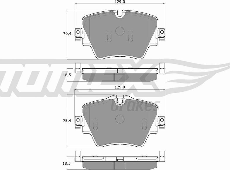 TOMEX brakes TX 18-43 - Bremžu uzliku kompl., Disku bremzes www.autospares.lv