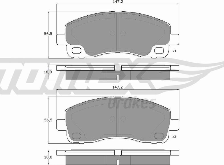 TOMEX brakes TX 18-42 - Bremžu uzliku kompl., Disku bremzes www.autospares.lv