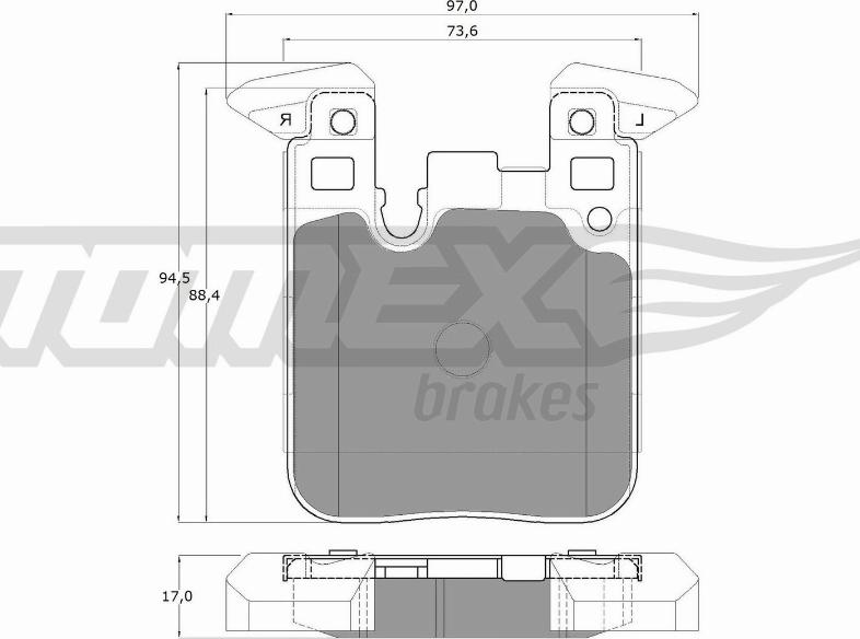 TOMEX brakes TX 18-47 - Bremžu uzliku kompl., Disku bremzes www.autospares.lv