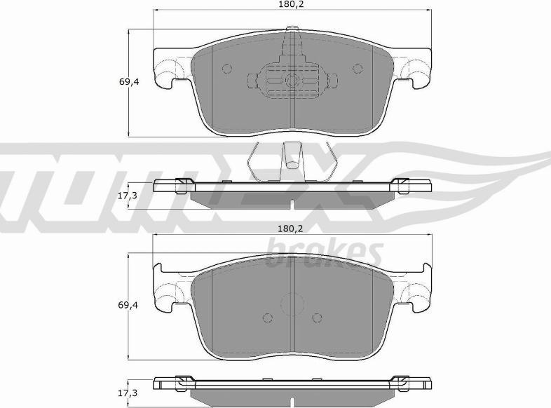 TOMEX brakes TX 18-63 - Brake Pad Set, disc brake www.autospares.lv