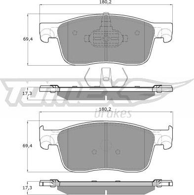 TOMEX brakes TX 18-63 - Bremžu uzliku kompl., Disku bremzes www.autospares.lv