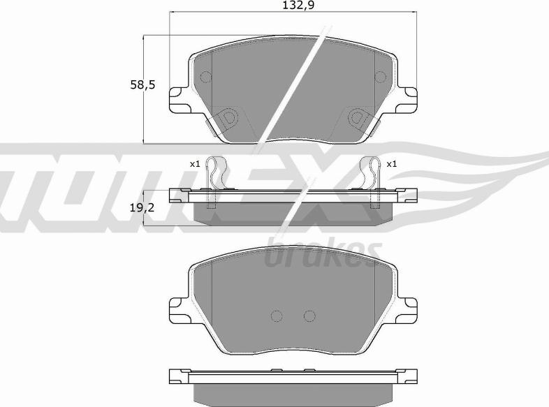 TOMEX brakes TX 18-09 - Bremžu uzliku kompl., Disku bremzes autospares.lv