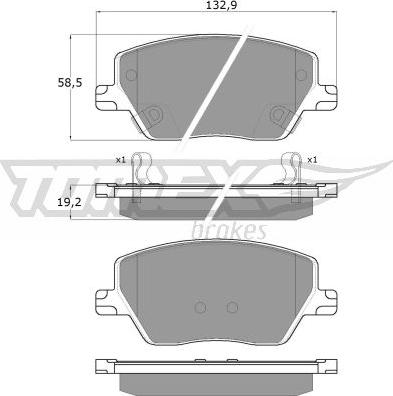 TOMEX brakes TX 18-09 - Bremžu uzliku kompl., Disku bremzes www.autospares.lv