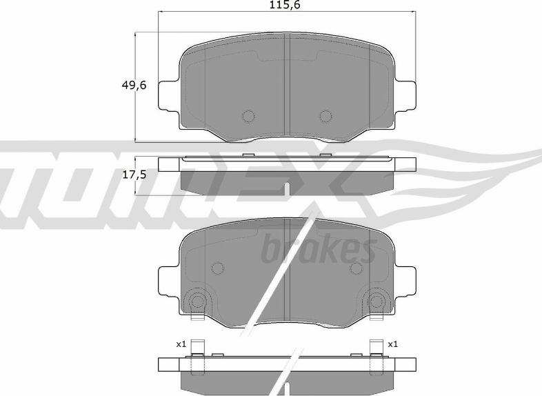 TOMEX brakes TX 18-19 - Bremžu uzliku kompl., Disku bremzes www.autospares.lv