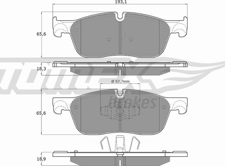 TOMEX brakes TX 18-151 - Bremžu uzliku kompl., Disku bremzes www.autospares.lv