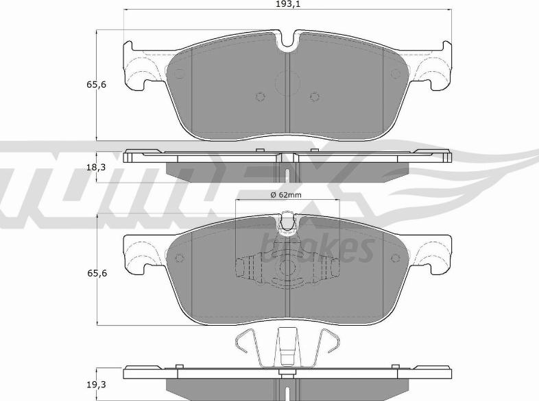 TOMEX brakes TX 18-15 - Bremžu uzliku kompl., Disku bremzes www.autospares.lv