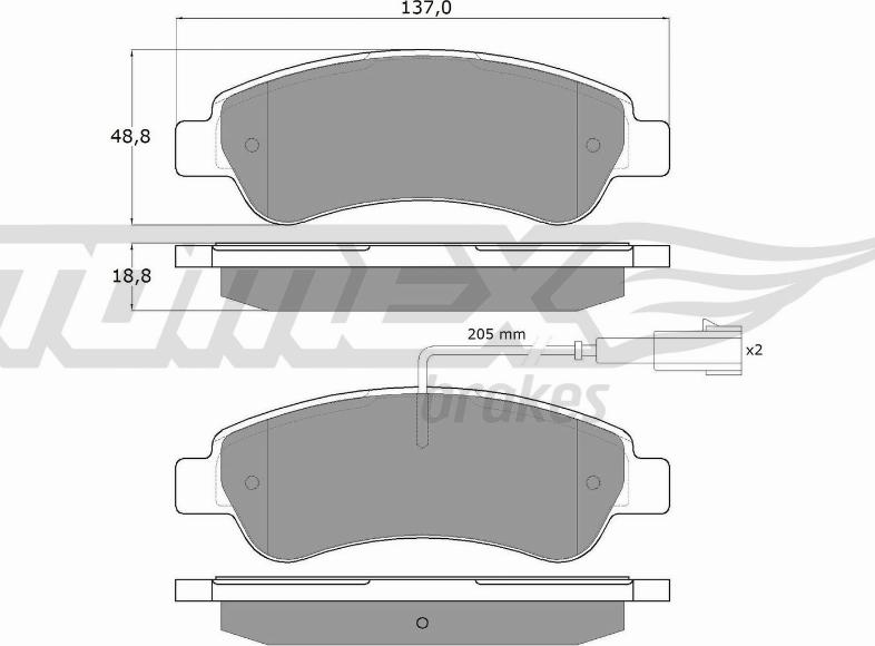 TOMEX brakes TX 18-10 - Bremžu uzliku kompl., Disku bremzes autospares.lv