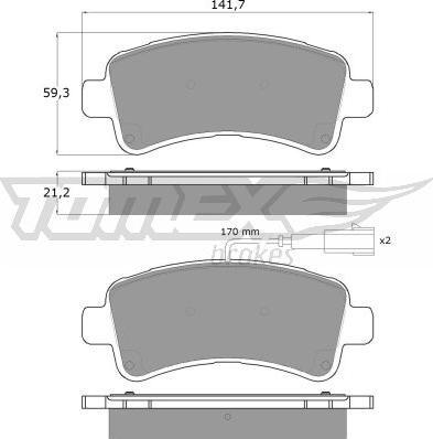 TOMEX brakes TX 18-11 - Bremžu uzliku kompl., Disku bremzes www.autospares.lv