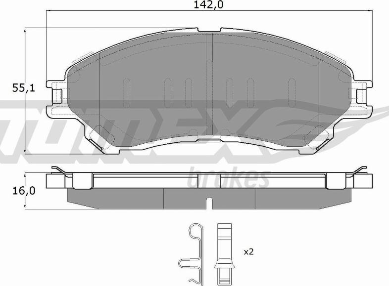 TOMEX brakes TX 18-13 - Brake Pad Set, disc brake www.autospares.lv