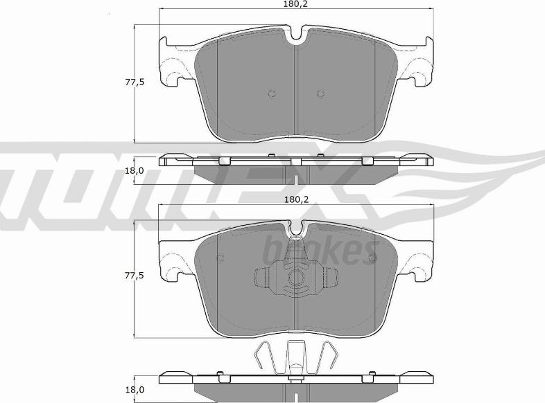 TOMEX brakes TX 18-84 - Bremžu uzliku kompl., Disku bremzes www.autospares.lv