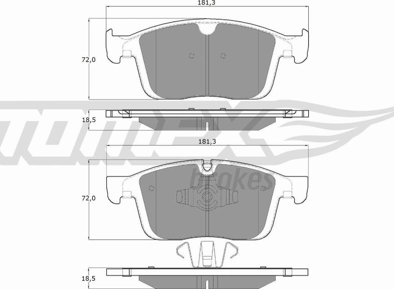 TOMEX brakes TX 18-85 - Bremžu uzliku kompl., Disku bremzes www.autospares.lv