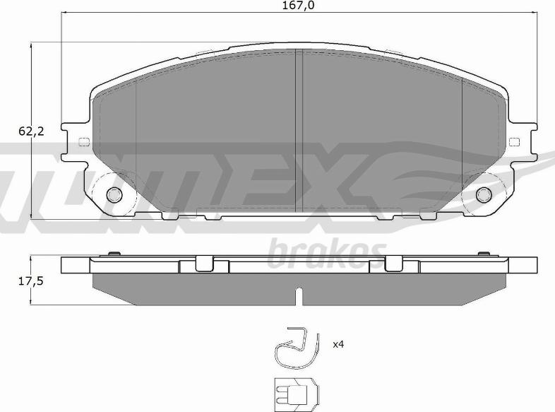 TOMEX brakes TX 18-80 - Bremžu uzliku kompl., Disku bremzes autospares.lv