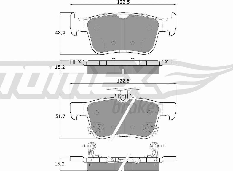 TOMEX brakes TX 18-871 - Bremžu uzliku kompl., Disku bremzes www.autospares.lv