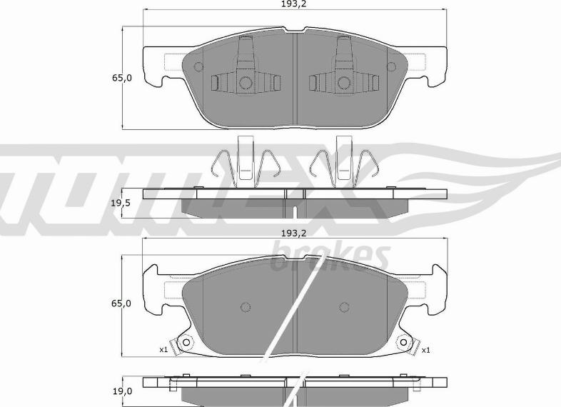 TOMEX brakes TX 18-39 - Bremžu uzliku kompl., Disku bremzes www.autospares.lv