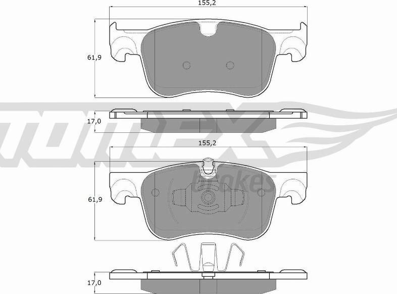 TOMEX brakes TX 18-35 - Bremžu uzliku kompl., Disku bremzes www.autospares.lv