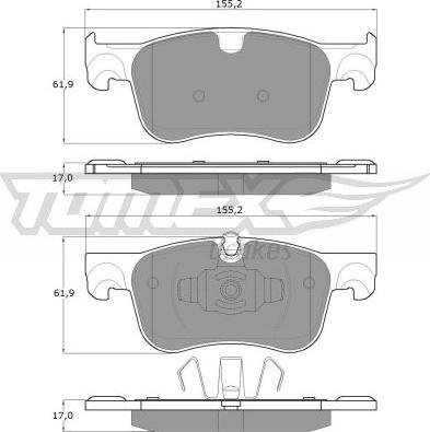 TOMEX brakes TX 18-35 - Bremžu uzliku kompl., Disku bremzes www.autospares.lv