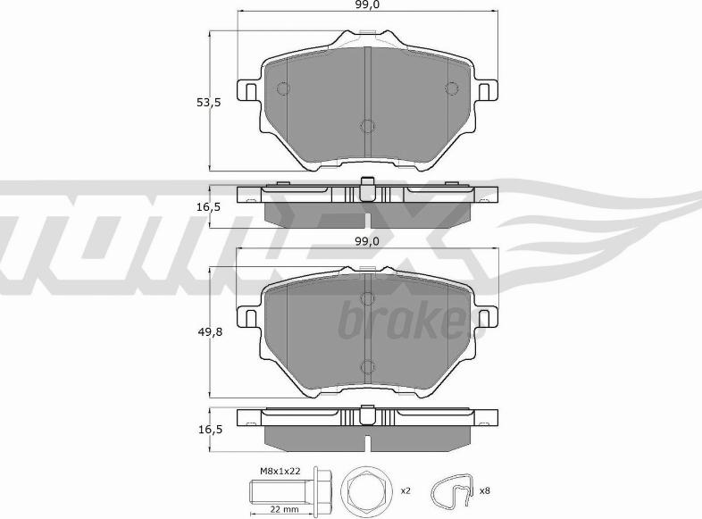 TOMEX brakes TX 18-36 - Bremžu uzliku kompl., Disku bremzes www.autospares.lv