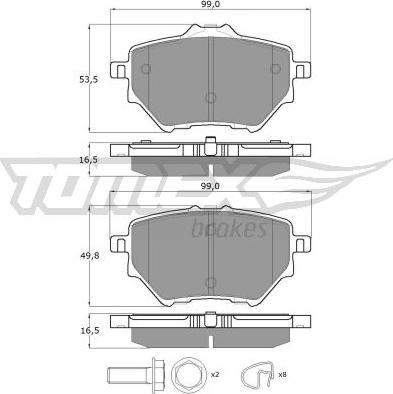 TOMEX brakes TX 18-36 - Bremžu uzliku kompl., Disku bremzes www.autospares.lv