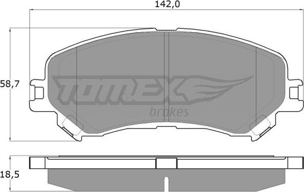 TOMEX brakes TX 18-25 - Bremžu uzliku kompl., Disku bremzes www.autospares.lv