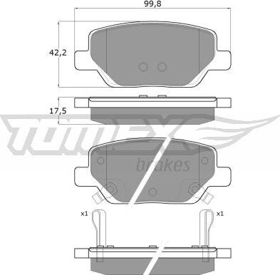 TOMEX brakes TX 18-20 - Bremžu uzliku kompl., Disku bremzes www.autospares.lv