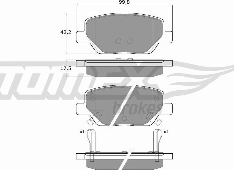 TOMEX brakes TX 18-20 - Bremžu uzliku kompl., Disku bremzes www.autospares.lv