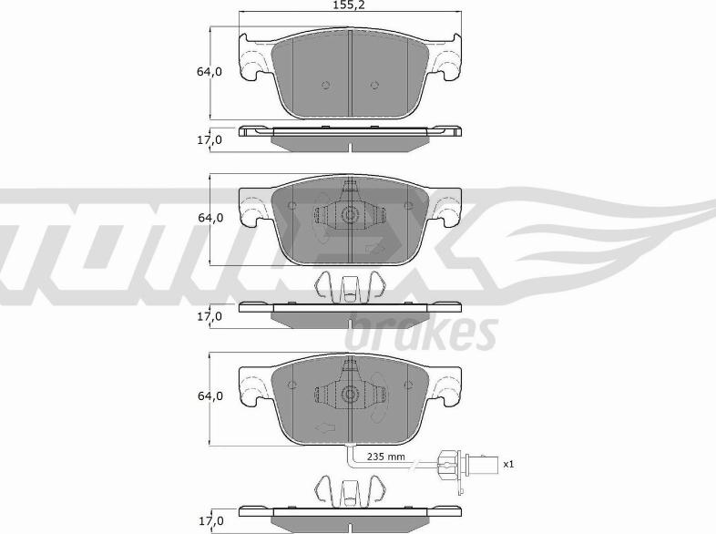 TOMEX brakes TX 18-21 - Bremžu uzliku kompl., Disku bremzes www.autospares.lv