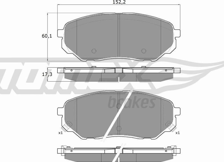 TOMEX brakes TX 18-28 - Bremžu uzliku kompl., Disku bremzes www.autospares.lv