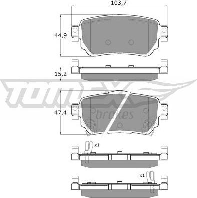 TOMEX brakes TX 18-27 - Bremžu uzliku kompl., Disku bremzes www.autospares.lv