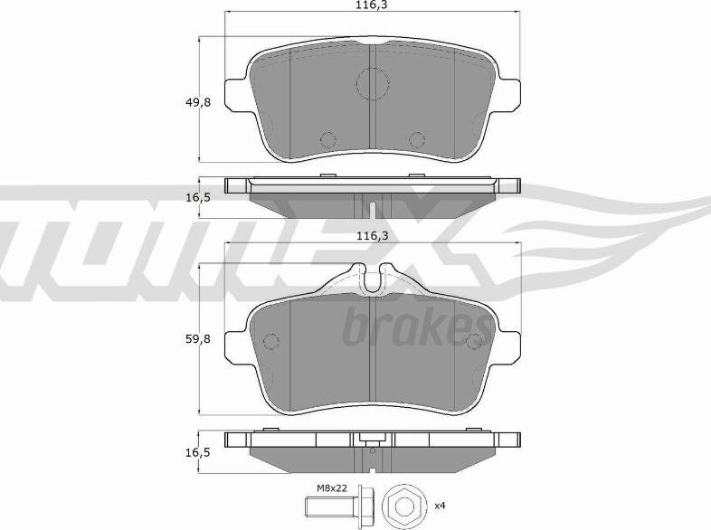 TOMEX brakes TX 18-79 - Bremžu uzliku kompl., Disku bremzes autospares.lv