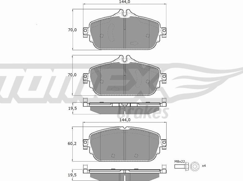 TOMEX brakes TX 18-74 - Bremžu uzliku kompl., Disku bremzes www.autospares.lv