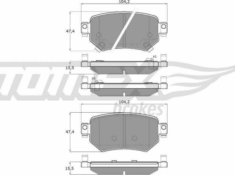 TOMEX brakes TX 18-70 - Bremžu uzliku kompl., Disku bremzes www.autospares.lv