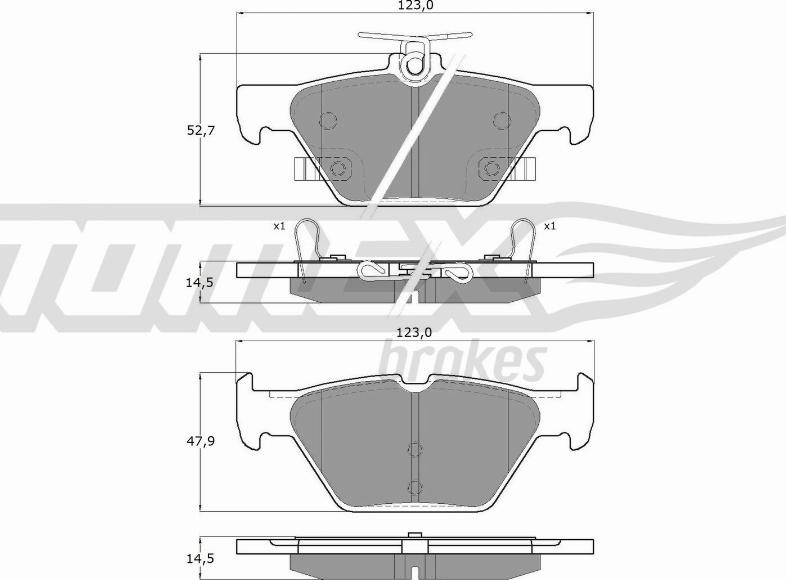 TOMEX brakes TX 18-71 - Bremžu uzliku kompl., Disku bremzes www.autospares.lv