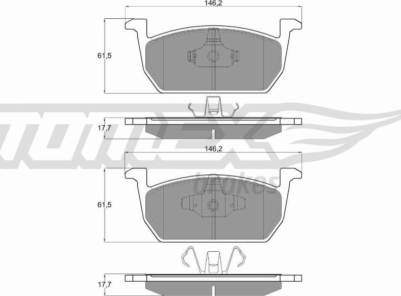 TOMEX brakes TX 18-73 - Bremžu uzliku kompl., Disku bremzes www.autospares.lv