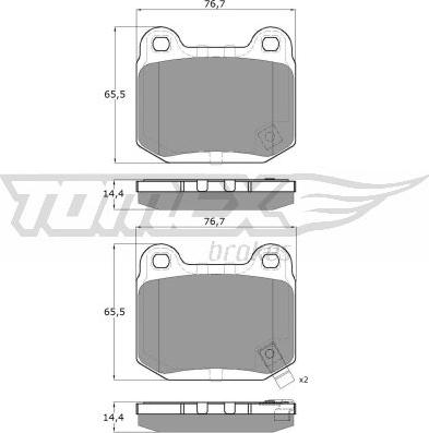 TOMEX brakes TX 18-72 - Bremžu uzliku kompl., Disku bremzes www.autospares.lv