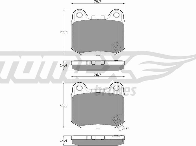 TOMEX brakes TX 18-72 - Bremžu uzliku kompl., Disku bremzes autospares.lv