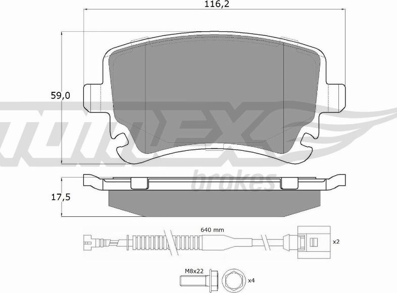 TOMEX brakes TX 13-962 - Brake Pad Set, disc brake www.autospares.lv