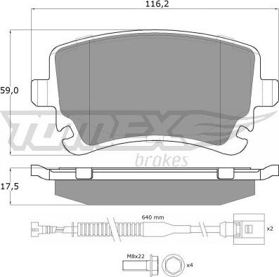 TOMEX brakes TX 13-962 - Bremžu uzliku kompl., Disku bremzes www.autospares.lv